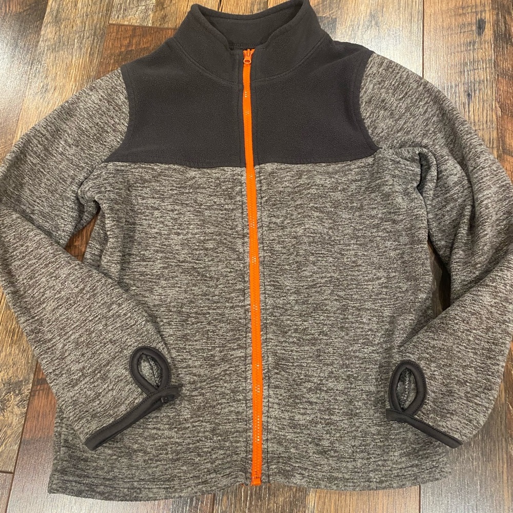 Kids jumping beans Gray Jacket with Orange Zipper size 7X